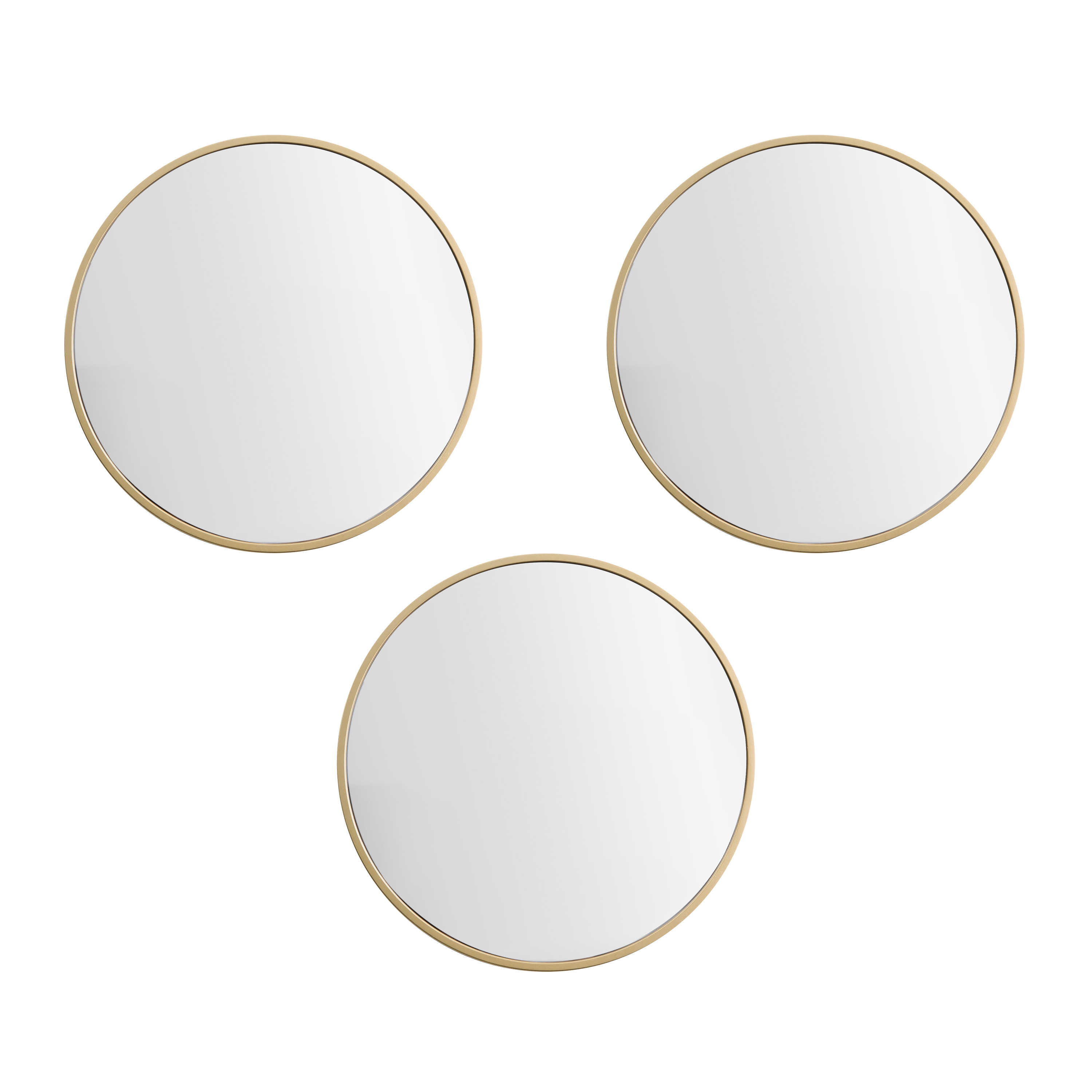 Mainstays Gold Round Decorative Wall Mirror Set, 3-Pack
