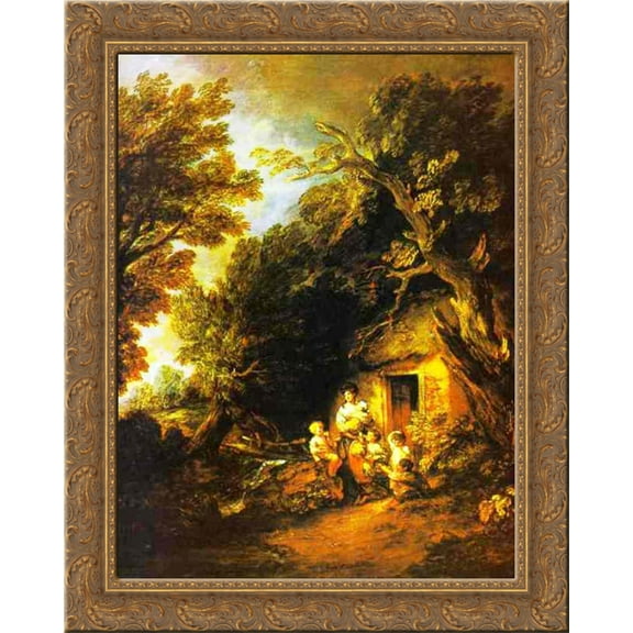 The Cottage Door 24x20 Gold Ornate Wood Framed Canvas Art by Thomas Gainsborough