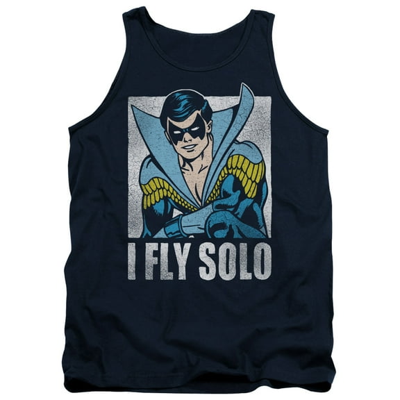 DC Comics Fly Solo Adult Tank Top Navy