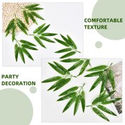HOMEMAXS 60 Pcs Plastic Bamboo Leaves Fake Artificial Large Simulation Green