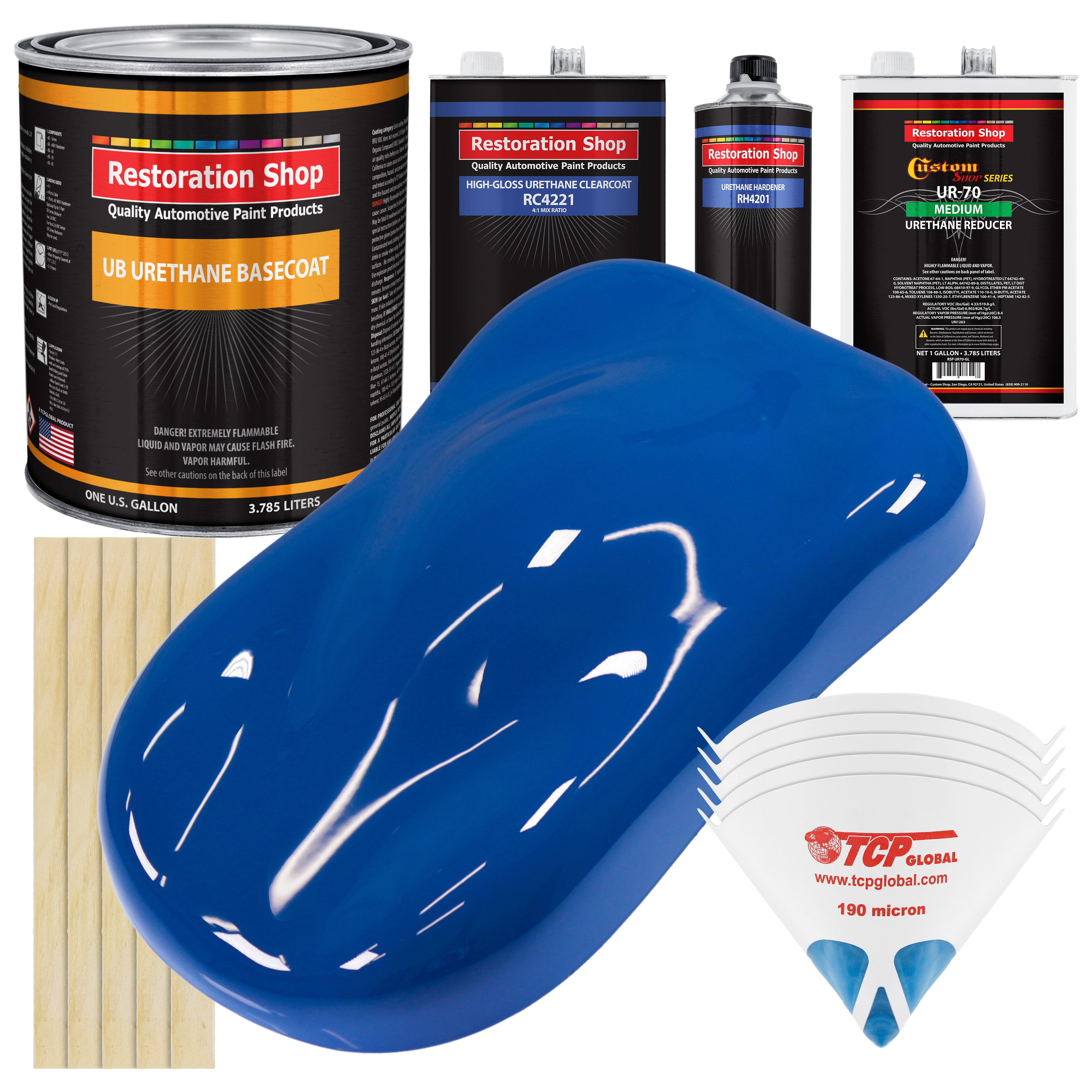 Reflex Blue Gallon URETHANE BASECOAT CLEARCOAT Car Auto Paint Kit