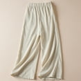 thumbnail image 2 of BLVB Womens High Waist Cotton Linen Wide Leg Pants Summer Baggy Flowy Palazzo Pants Casual Loose Beach Trousers, 2 of 3