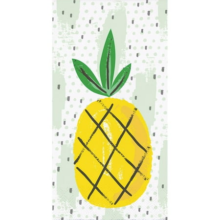 - Pack of 192 Summer Pineapple Fruit Pattern 3-Ply Party Napkins 8”