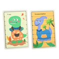 thumbnail image 1 of Wooden Dinosaur Animals Strip Puzzle Educational Toy For Kindergarten Pattern Cognition Early Learning Brain Teaser Mobile Puzzle Board Safe Natural Material Hand Eye Coordination Training, 1 of 8