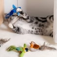 thumbnail image 3 of BESTSKY 2Pcs Flapping Bird Cat Toy, Interactive Chirping Kitten Toy with Real Feathers and Catnip, Automatic Flapping Wings for Indoor Cats, Red, 3 of 4