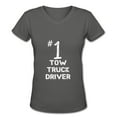 thumbnail image 4 of Site Athletics Number 1 Tow Truck Driver T-Shirt Women'S V Neck T Shirts Deep Heather Large, 4 of 5
