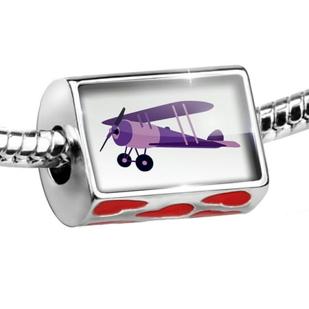 - Bead Kids Design Purple Airplane Charm Fits All European Bracelets