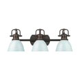 thumbnail image 1 of Duncan 3-Light Bath Vanity in Rubbed Bronze with Seafoam, 1 of 1