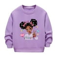 thumbnail image 2 of YUSIM Toddler Girls Fleece Graphic Sweatshirts- Long Sleeve Fashion Casual Cute Fall Winter Tops Purple Size 6T, 2 of 5