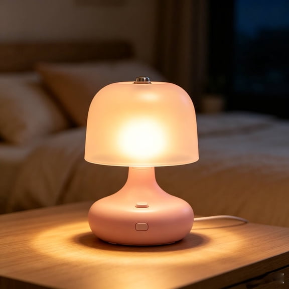 Mini Bedside Night Light Gradient Glow LED Table Lamp for Kids, Bedroom Home Decor Pink