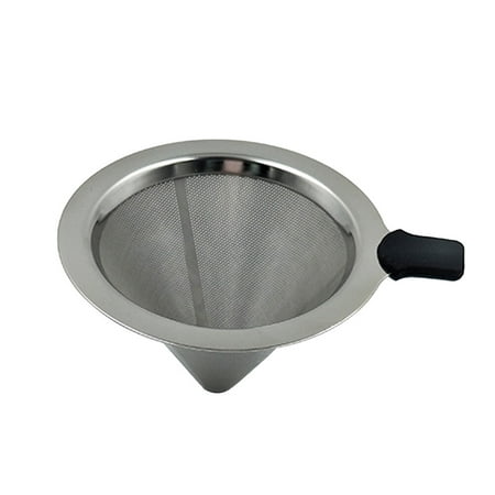 

Stainless Steel Pour Over Coffee Cone Dripper Reusable Single Serve Coffee Maker (101x80mm)