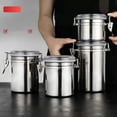 thumbnail image 5 of kkbbma under $5 Stainless Steel Food Storage Jar, Stainless Steel Airtight Food Storage Canisters, 4 Piece Set Kitchen Pantry Containers, Dry Food Coffee Tea Sugar Flour Canisters, 5 of 6