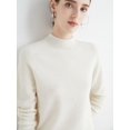 thumbnail image 1 of Suéter de punto de cachemira corto con cuello semialto suelto de mujer de pura lana lista para usar de primera línea de otoño e invierno, 1 of 6
