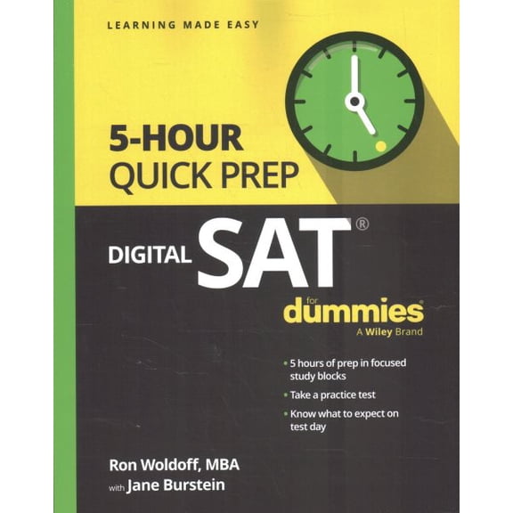 Pre-Owned Digital SAT 5-Hour Quick Prep for Dummies, (Paperback)