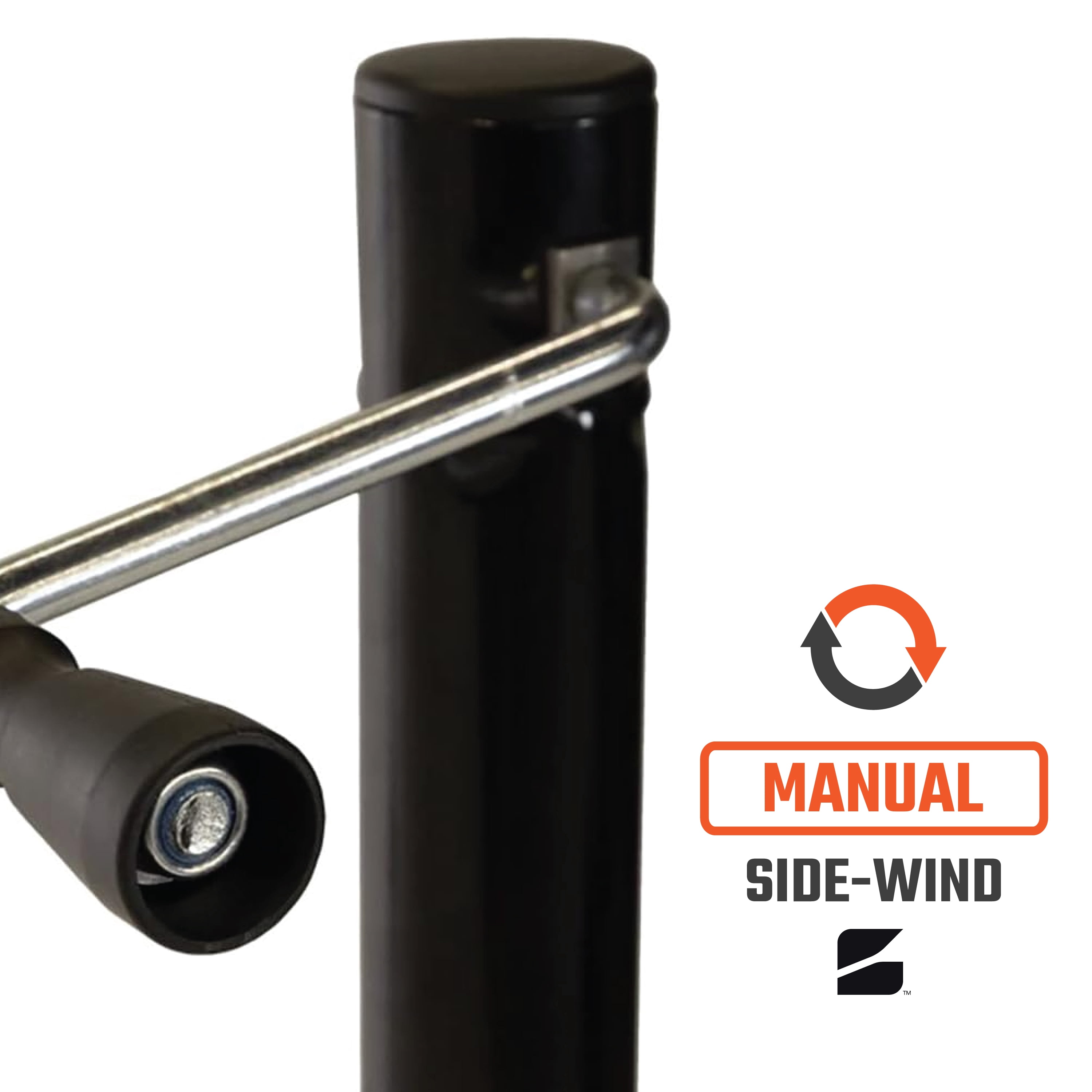 Bastion Distribution Top-Wind A-Frame Trailer Jack with a Single Caster Wheel | 1200lb Capacity | 14 4/5" Travel | Excellent Powder Coat | BJ-5000TW-1 / BD-CW-001