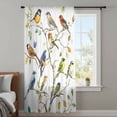 thumbnail image 4 of Bird Leaf Sheer Curtains 72 Inches Long, Spring Summer Tree Branch Farmhouse Retro Light Filering Curtains, Breathable Simi Curtain Privacy Drapes for Living Room Bedroom Lightweight Window Treatment, 4 of 9