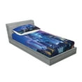 thumbnail image 2 of Ambesonne Colorful Fitted Sheet & Pillow Sham Set, Cityscape Kuala, Twinxl, Multicolor, 2 of 2