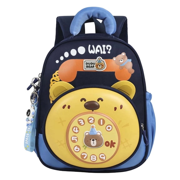 Weebloom School Backpack For Kids Boys Girls Cute Cartoon Bear Backpack For Toddlers Ergonomic Design Bookbag Preschool Kindergarten Dark Blue