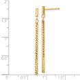 thumbnail image 4 of 10k Polished and Diamond-cut Bar Dangle Post Earrings, 4 of 4