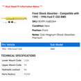 thumbnail image 2 of Front Shock Absorber - Compatible with 1992 - 1996 Ford F-250 RWD 1993 1994 1995, 2 of 2