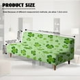 thumbnail image 7 of Xoenoiee Green Shamrock Heart Pattern Armless Futon Cover Super Stretch Futon Sofa Bed Slipcover St. Patrick's Day Decor with Non-Slip Elastic Bottom, Universal Sofa Mattress Covers Full Queen Size, 7 of 7