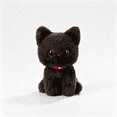 thumbnail image 4 of 1pc Black Sitting Pose Kitten Plush Toys Soft Cartoon Pet Cat Doll ，Cute Office Desktop Decor Funny Gift To Family, 4 of 5