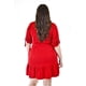 thumbnail image 3 of Vestido camisero con volantes Roman Fashion /Tallas Extras, 2386 (Rojo) rojo 38, 3 of 6