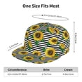 thumbnail image 2 of Adjustable Baseball Cap, sunflower black white striped Flat Bill Trucker Flat Brim Hats Dad Hat for Men Women - Snapback Hat Adjustable Size, 2 of 7