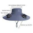thumbnail image 4 of Bxaolu Outdoor Wide Brim Sun Hat with 2 Solar Fan, Sun Bucket Hat for Men Women, Summer Bucket Fishing Hat, Beach Cap UPF 50+, Dark Gray, 4 of 9