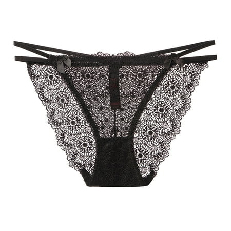 

Promotion! Women Lace Panties Underwear Breathable Underpants Sexy Full Coverage Briefs Female Stretch Briefs Black XL