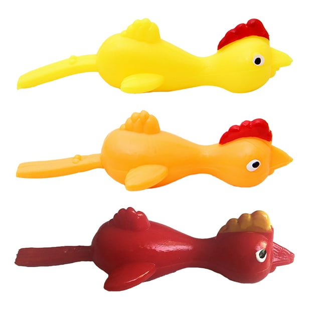 Ejection Chick Decompression Stretchy Flying Launch Slingshot Yellow Chicken Student Gift Sticky Fidget Plaything Finger Birds Red