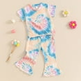 thumbnail image 6 of Edvintorg 12Months-5Years Baby Girls' Clothing Sets Fashion Casual Round Neck Short Sleeve Tops Shirt and Flared Pants Sets Summer Children's Clothing Girls, 6 of 7