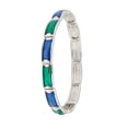 thumbnail image 3 of Estele Rhodium Plated Blue And Green Enamel Cuff Bracelet Suitable For All Occasions Special Gift For Wedding, Engagement, Anniversary, And Birthday Trending Fashion, 3 of 5