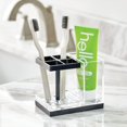 thumbnail image 2 of mDesign Plastic Toothbrush, Toothpaste Storage Organizer Holder - Clear/Black, 2 of 6