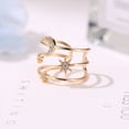thumbnail image 2 of pitrice Bague Creuse à 3 Couches Incrustée de Strass Bague Étoile Lune Ouverte Réglable Bijou Cadeau pour Femmes, 2 of 6