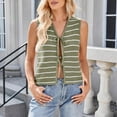 thumbnail image 4 of Htigea Clearanc Women Sleeveless Tie Front Tank Top Solid Slim Fit Causal Lace Up Vest Top Summer Y2K Bow Tie Going Out Top under 10 dollars Army Green,M, 4 of 6
