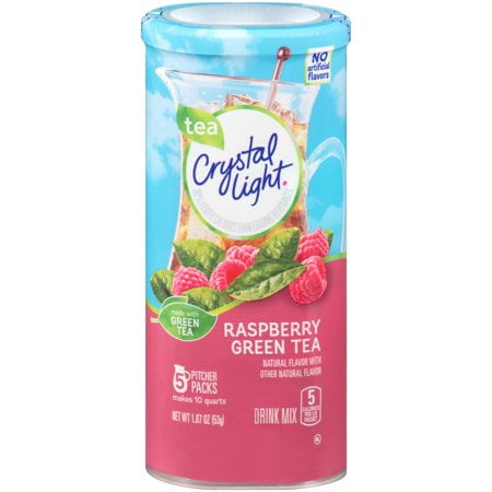 Teal Mix - (6 Pack) Crystal Light Raspberry Green Tea Drink Drink Mix, 5 count Canister