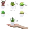 thumbnail image 2 of Mini plantas suculentas falsas de plástico artificial en maceta, surtido de plantas suculentas para decoración de escritorio del hogar, juego de 6 Zhivalor YQ-0250, 2 of 4