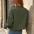 thumbnail image 6 of Lmnyox Women's Crop Jackets Textured Button Down Collared Coats Loose Solid Color Jackets with Pockets, 6 of 9