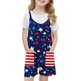 thumbnail image 2 of ZACPNCV Independence Day Clothes Girls Sleeveless Jumpsuits Spaghetti Strap Romper Shorts with Pockets Casual Stretchy Short Overalls for Kids Multicolor 9-10 Years, 2 of 8