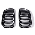 thumbnail image 3 of Astra Depot ABS Dual Slats Front Kidney Grill Grille for 2002-2006 BMW E46 4DR 325xi 330i LCI, Carbon Fiber Pattern, 1 Pair, 3 of 6