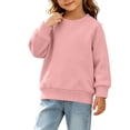 thumbnail image 5 of Tranfacy Kids Girls 0 to 4 Years Fall Hoodless Sweatshirts Solid Raglan Sleeve Long Sleeve Round Neck Casual Pullover Tops, 5 of 5