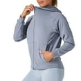 thumbnail image 3 of tarylea Hoodies for Women Full Zipper Solid Color Crop Tops Long Sleeve Loose Jackets Casual Comfy Yoga Workout Sunproof Tops, 3 of 3