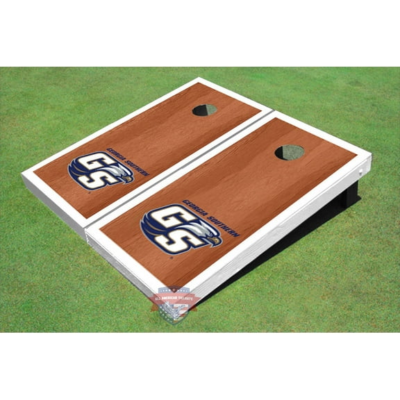Georgia Southern University "GS" White Rosewood Matching Border Borders Cornhole Boards
