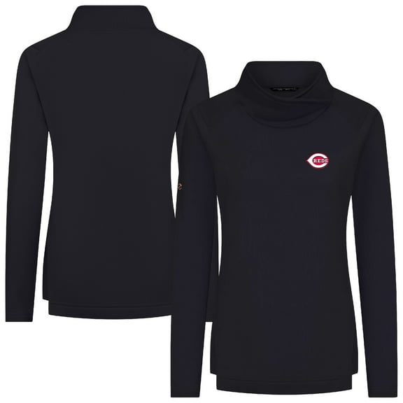 Women's Levelwear Black Cincinnati Reds Advance Insignia 2.0 Raglan Pullover