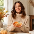 thumbnail image 4 of Condiment Server,Ceramic Pumpkin Shaped with Embossed Leaf Fall Decor Dipping Bowl for Kitchen Diningroom Party, 4 of 7