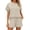 Beige#9527, variant on BOOMNY Womens 2 Peice Workout Shorts Sets Solid Short Sleeve Tops Shorts Outfits for Women Summer Casual Matching Sets