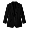 thumbnail image 5 of TEAJOPSUU Women's Blazers Relaxed Fit Notched Lapel Patch Suit Cardigans Lightweight Casual Business Sweaters Solid Color Black, 5 of 5