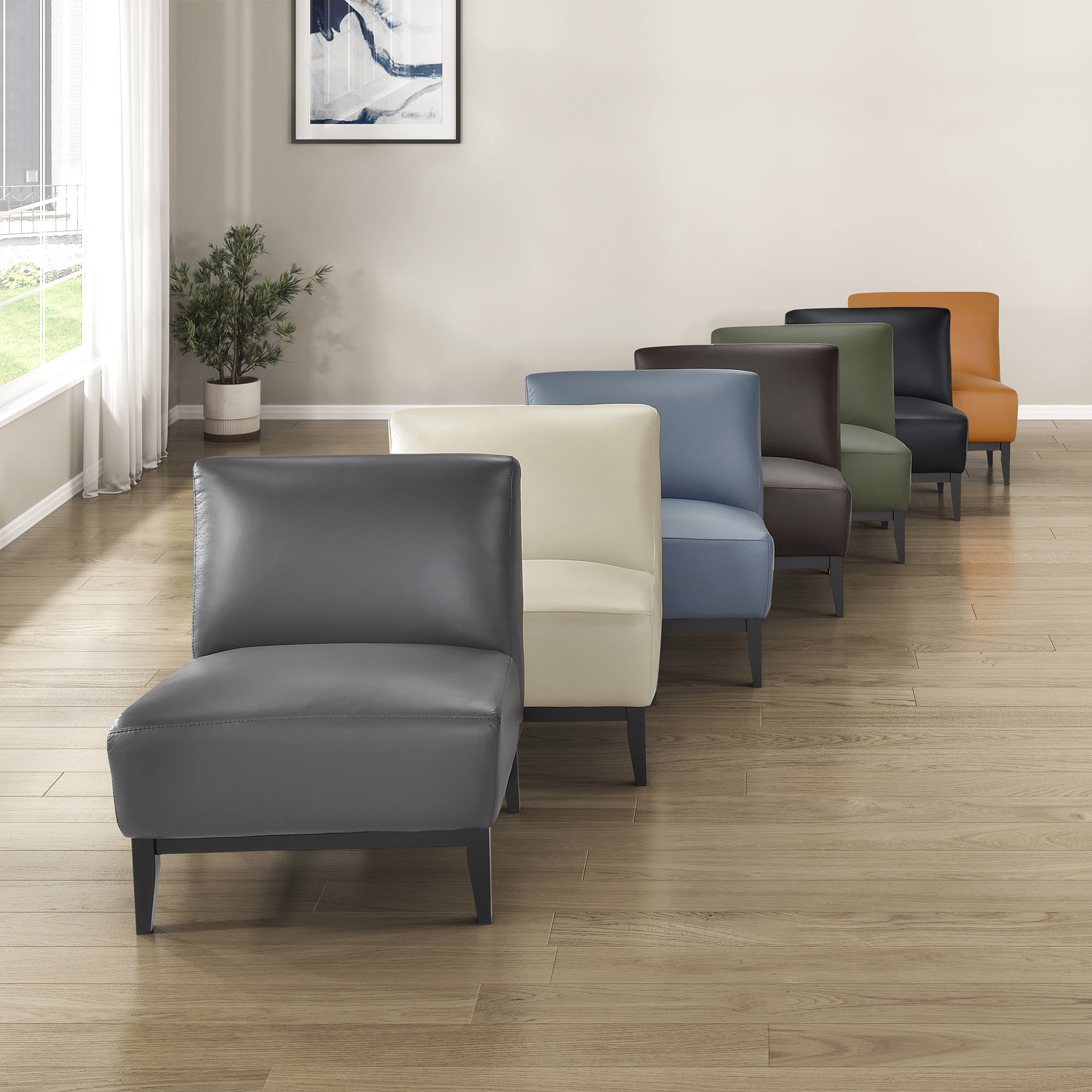 OakvillePark Mossmere Leather Accent Chair, Black