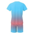 thumbnail image 6 of LEKDFST Mens Short Sets 2 Piece Outfits Letter Printing Short Sleeve Shirts and Shorts Casual Summer Outfits Sets Light Blue XXL, 6 of 6